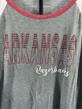 Colosseum Arkansas Razorbacks Rhinestone Raglan Tee XL